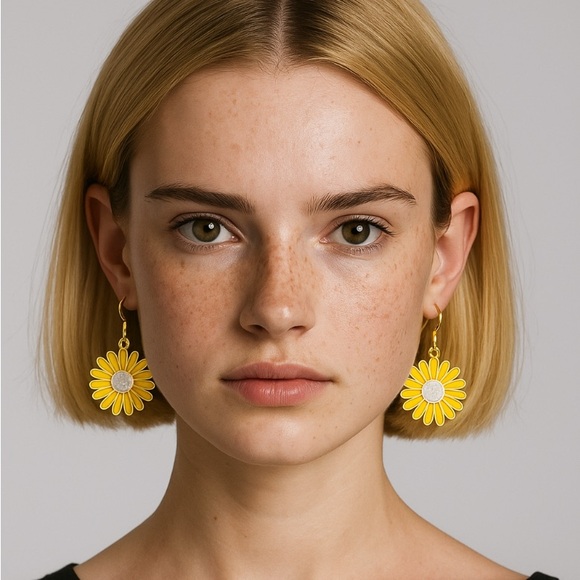 Jewelry - Yellow Flower Petal Earrings